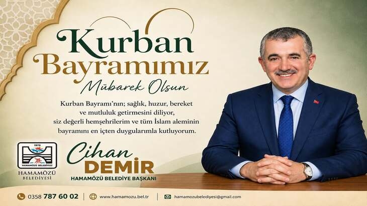 Kurban Bayramı’nın; gönüllerimize huzur, evlerimize bereket ve sevdiklerimizle birlikte güzel anılar bırakmasını diliyorum.